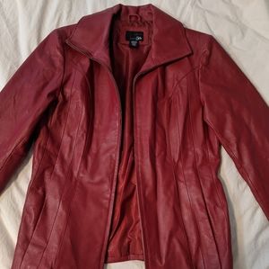 Red leather jacket